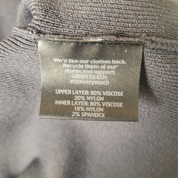 Eileen Fisher Lace Skirt Medium Black Knit Pull On Stretch Elastic Waist Pencil - Picture 6 of 7